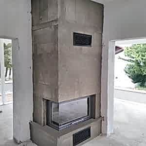 L Tipi Giydirmesiz Kaba Şömine